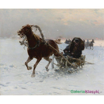 Karawana sań - Alfred Kowalski-Wierusz