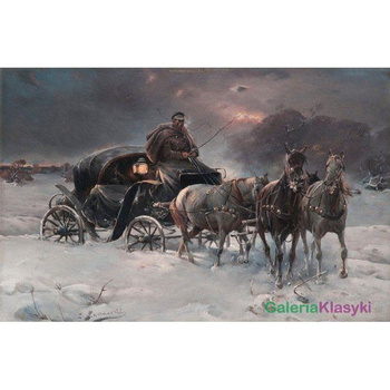 Podróżnik zimową nocą - Alfred Wierusz-Kowalski