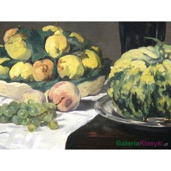 "Martwa natura z melonem i brzoskwiniami" - Edouard Manet