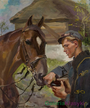 Ułan z koniem - Wojciech Kossak