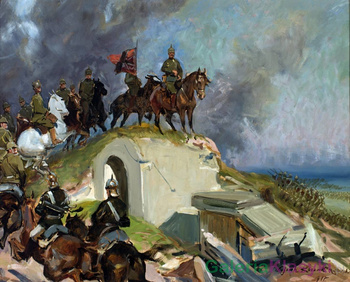 Scena bitwy z I wojny światowej - Wojciech Kossak