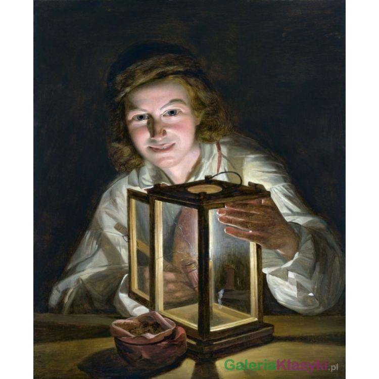 Autoportret z latarnią - Ferdinand Georg Waldmuller