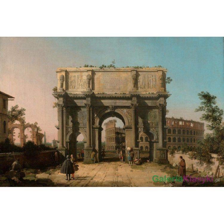 Widok na Łuk Konstantyna z Koloseum - Canaletto