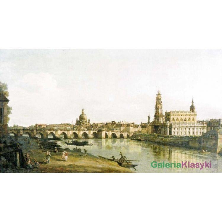 Widok na Most Augusta i zabytkowe centrum Drezna - Bernardo Bellotto